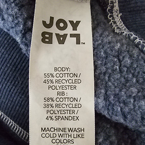 JoyLab Blue Tie Dye Cropped Women's Athletic Athleisure Winter Sweatshirt L - Picture 5 of 5